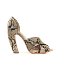 Snakeskin Banana Heel Sandals