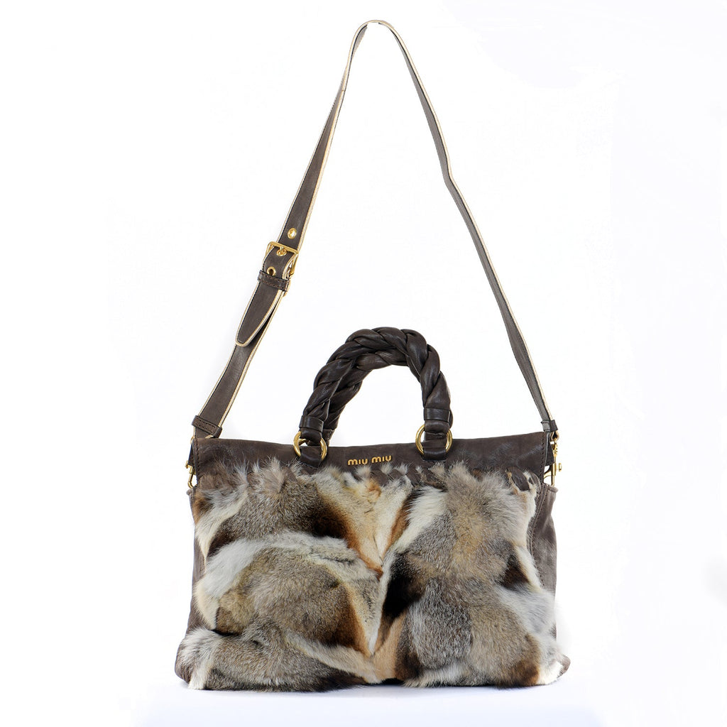 Fox Fur Leather Tote