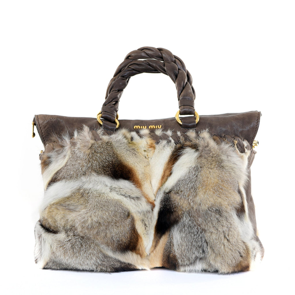 Fox Fur Leather Tote