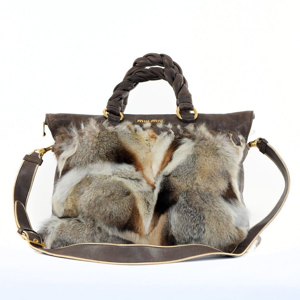 Fox Fur Leather Tote