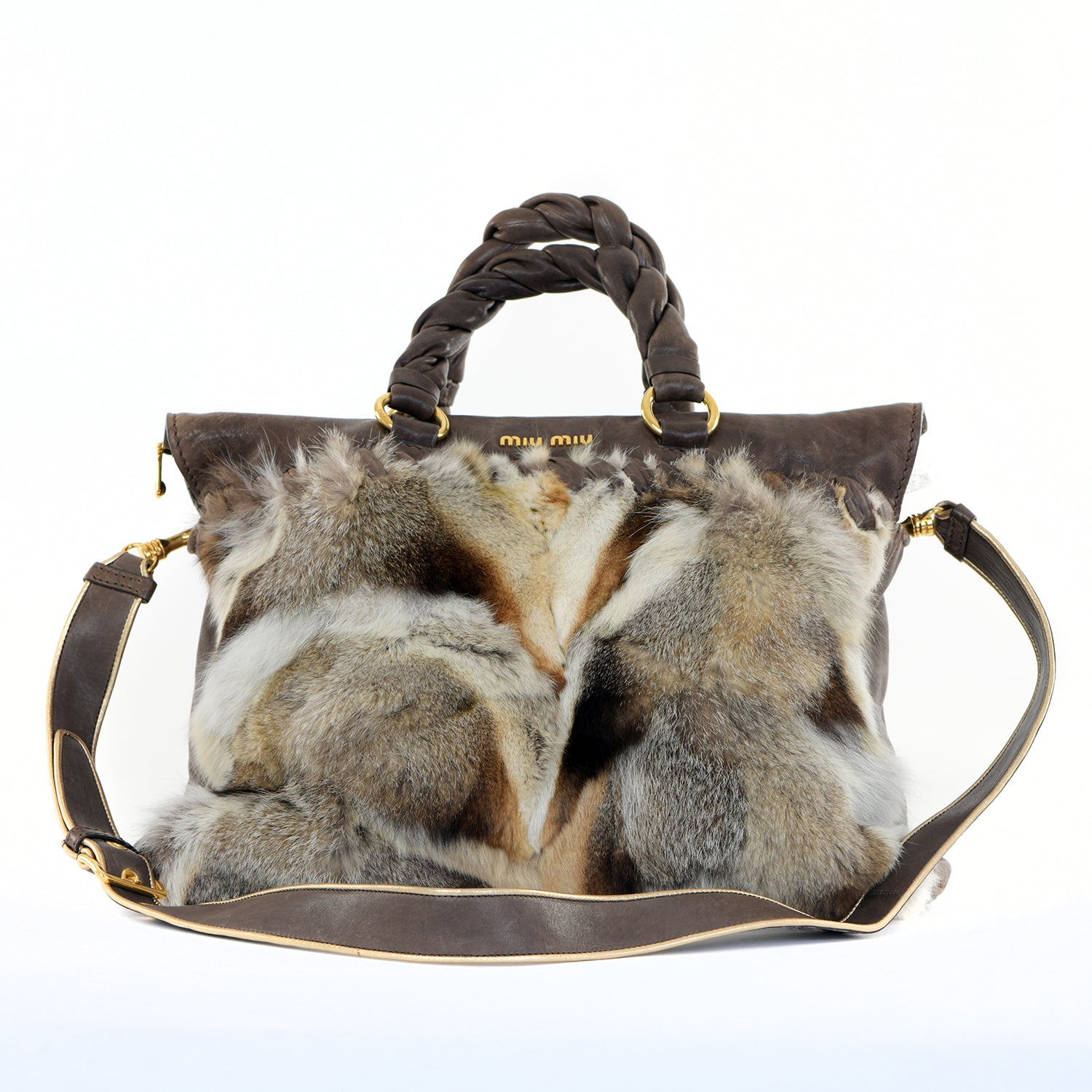 Fox Fur Leather Tote
