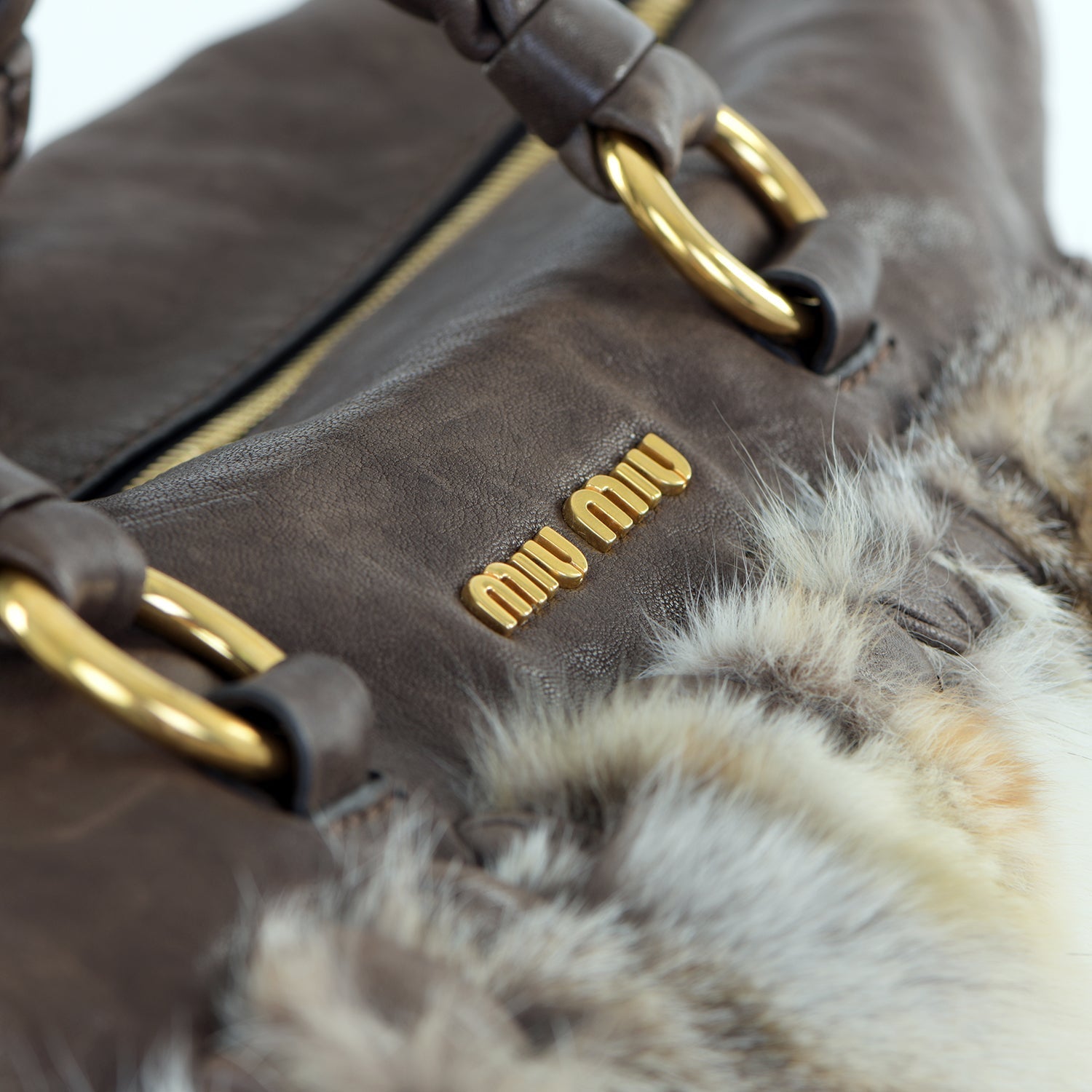 Fox Fur Leather Tote