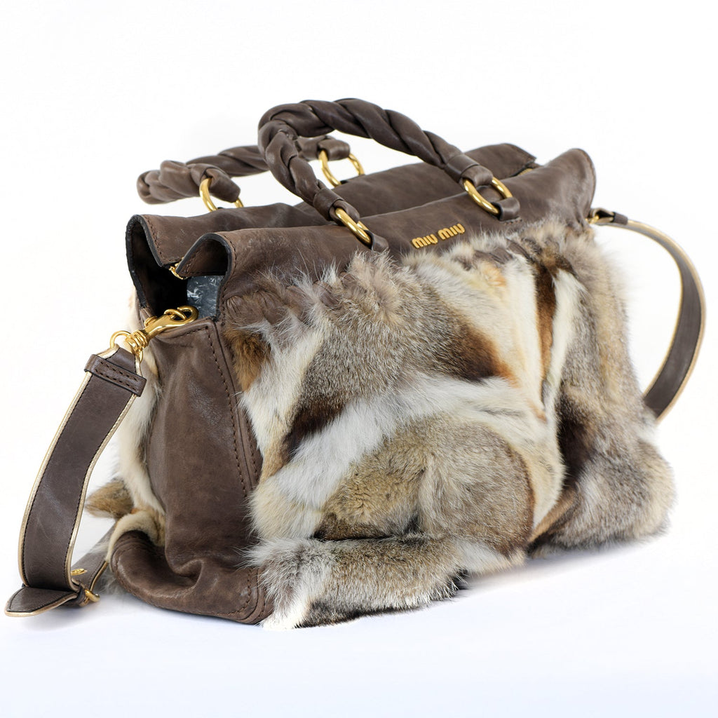 Fox Fur Leather Tote