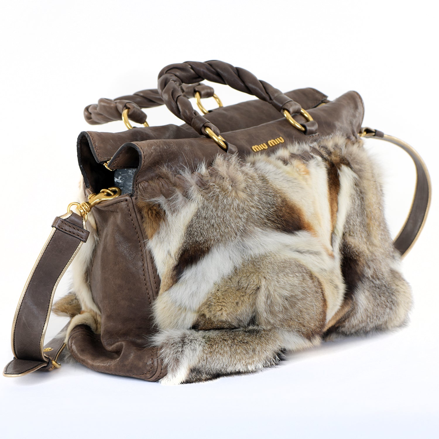 Fox Fur Leather Tote