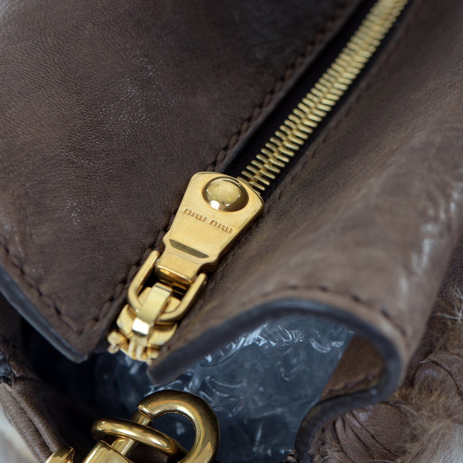 Fox Fur Leather Tote
