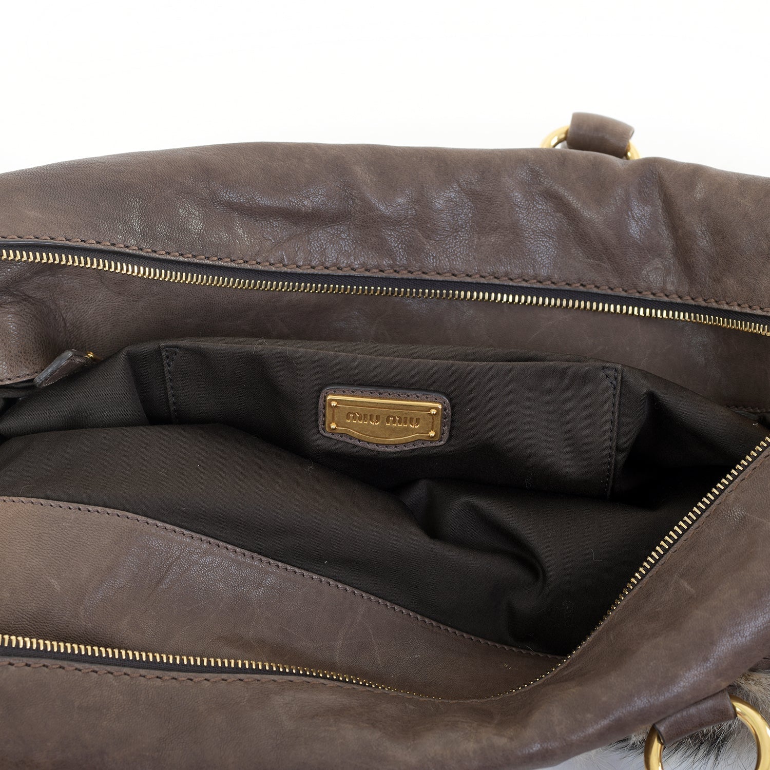 Fox Fur Leather Tote
