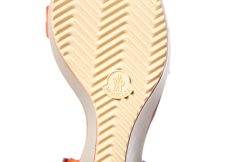Moncler Orange Leather & Grey Wedge Sandals SZ 9 Sale