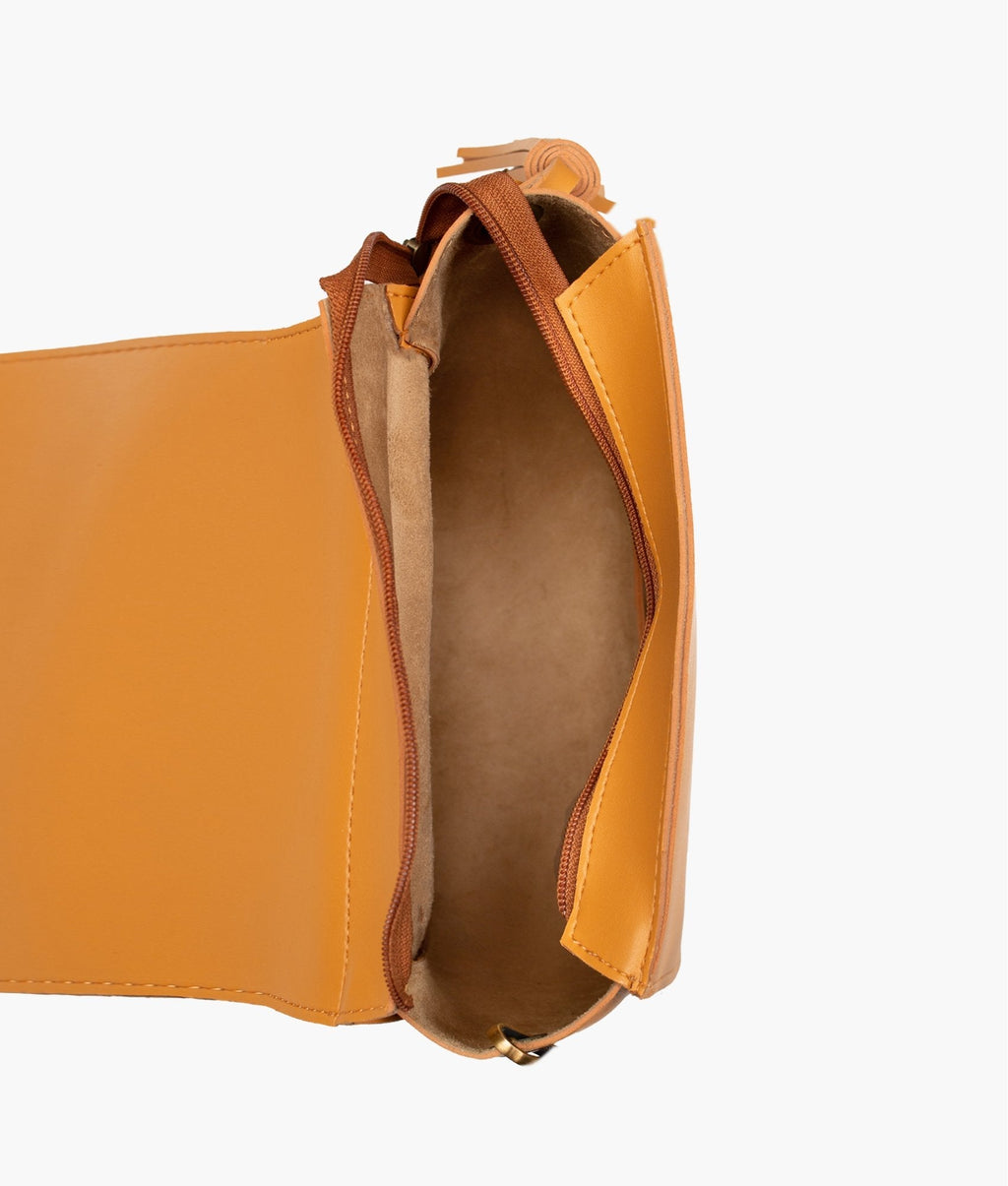 Mustard foldover saddle bag