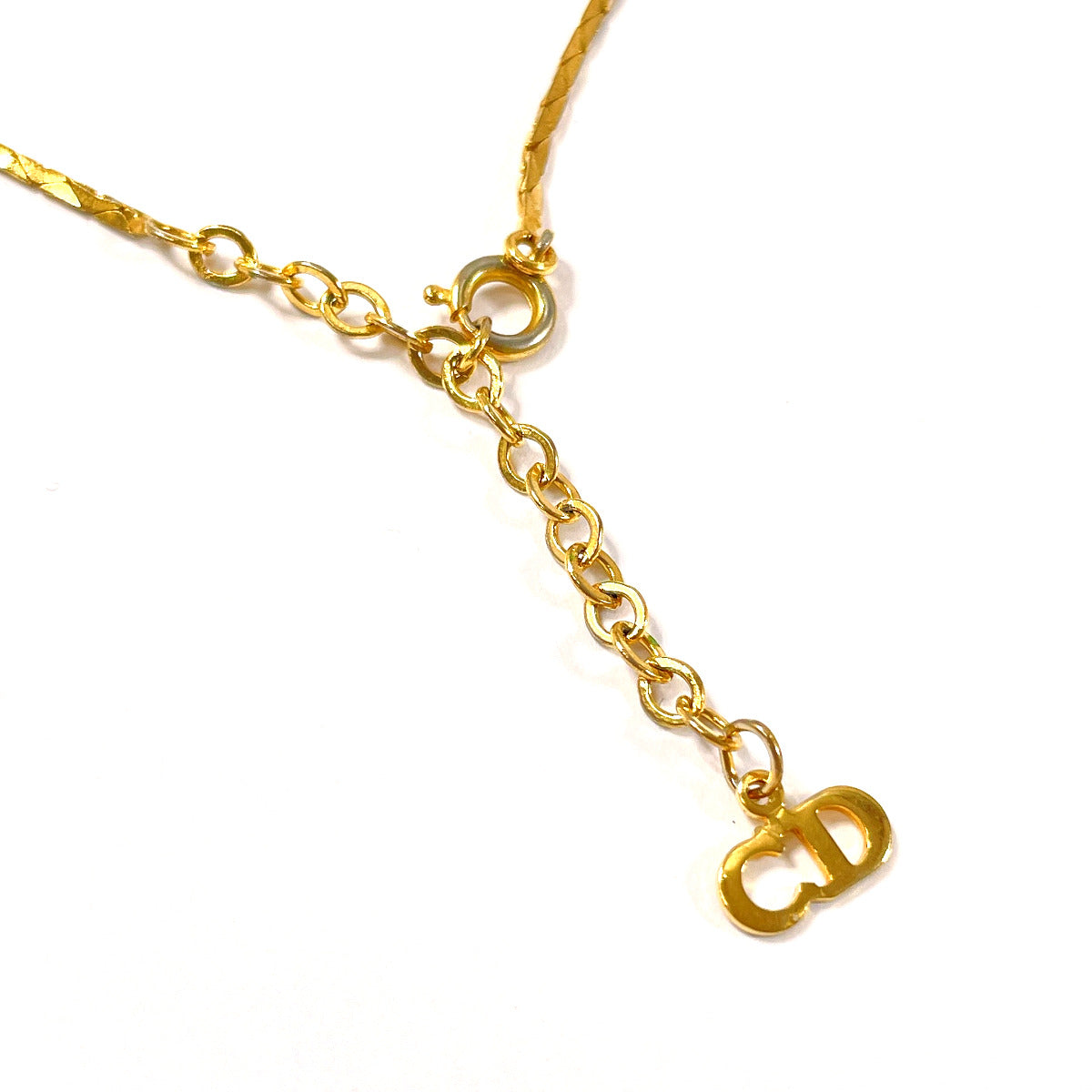 Christian Dior Necklace Metal, Rhinestone gold heart Women Used