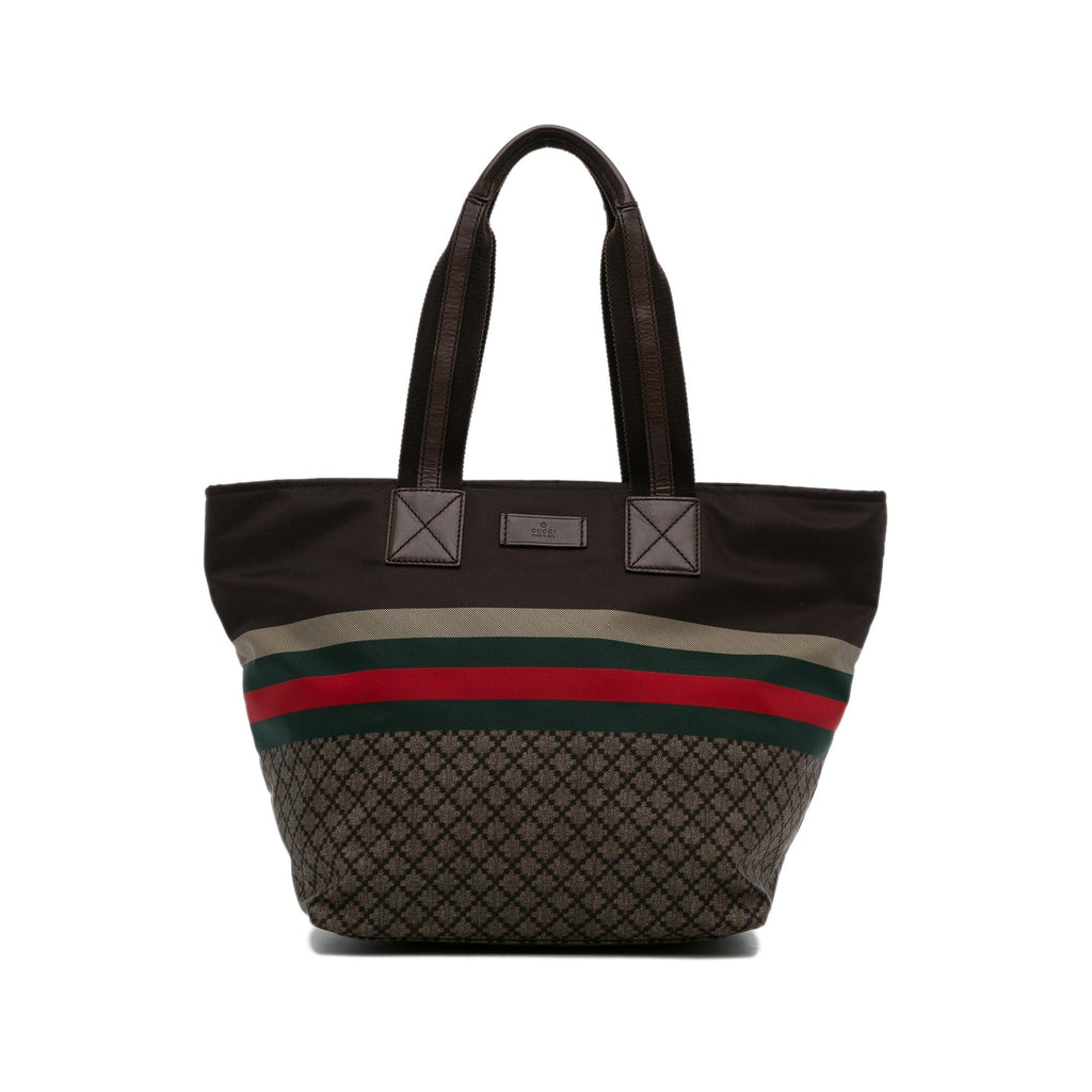Brown Gucci Diamante Web Tote