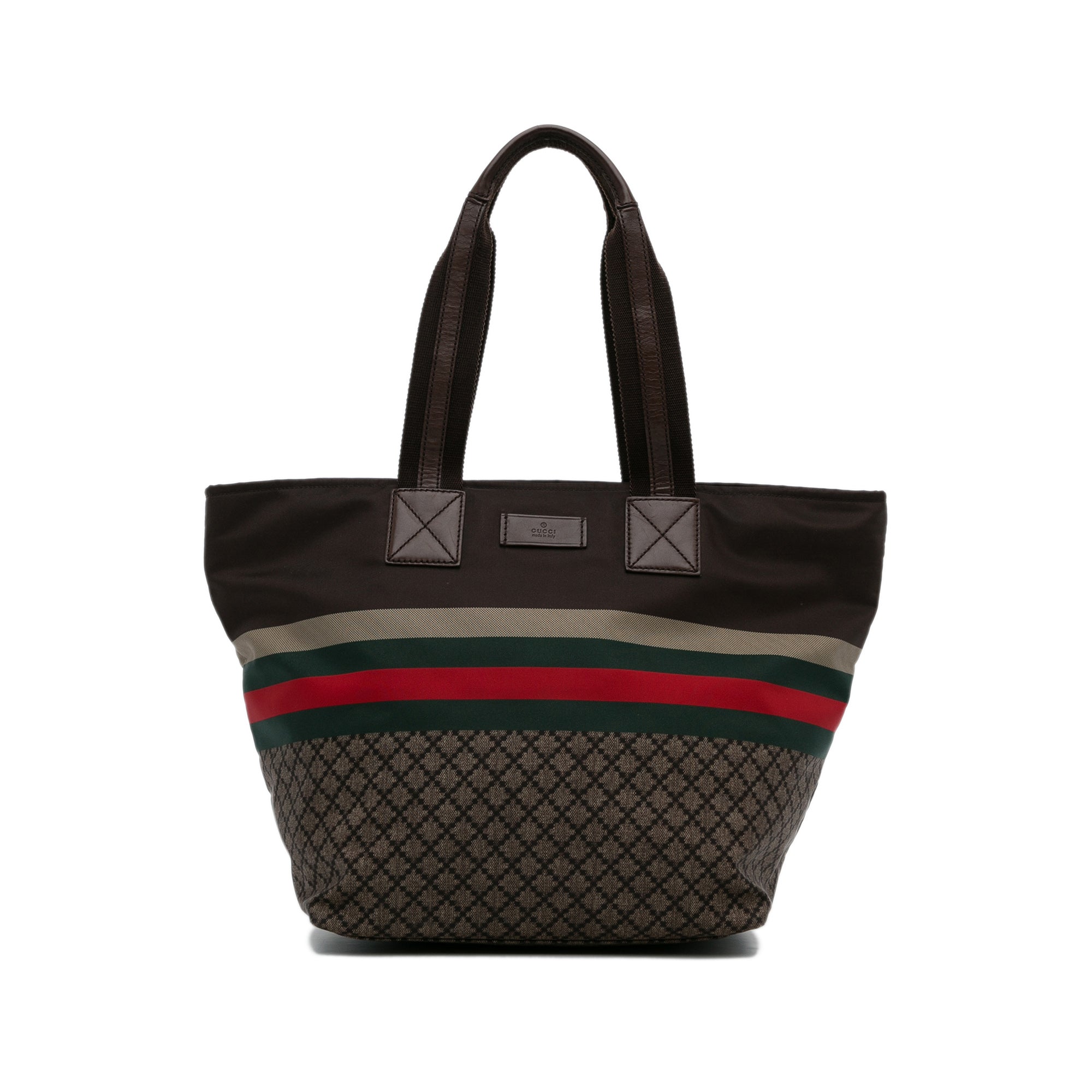 Brown Gucci Diamante Web Tote