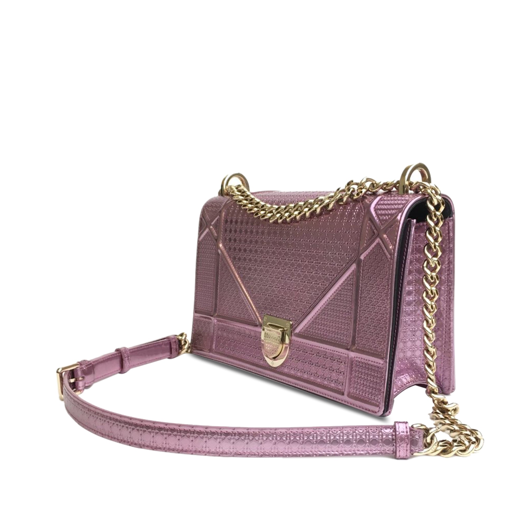 Dior Diorama Pink Medium Patent Microcannage