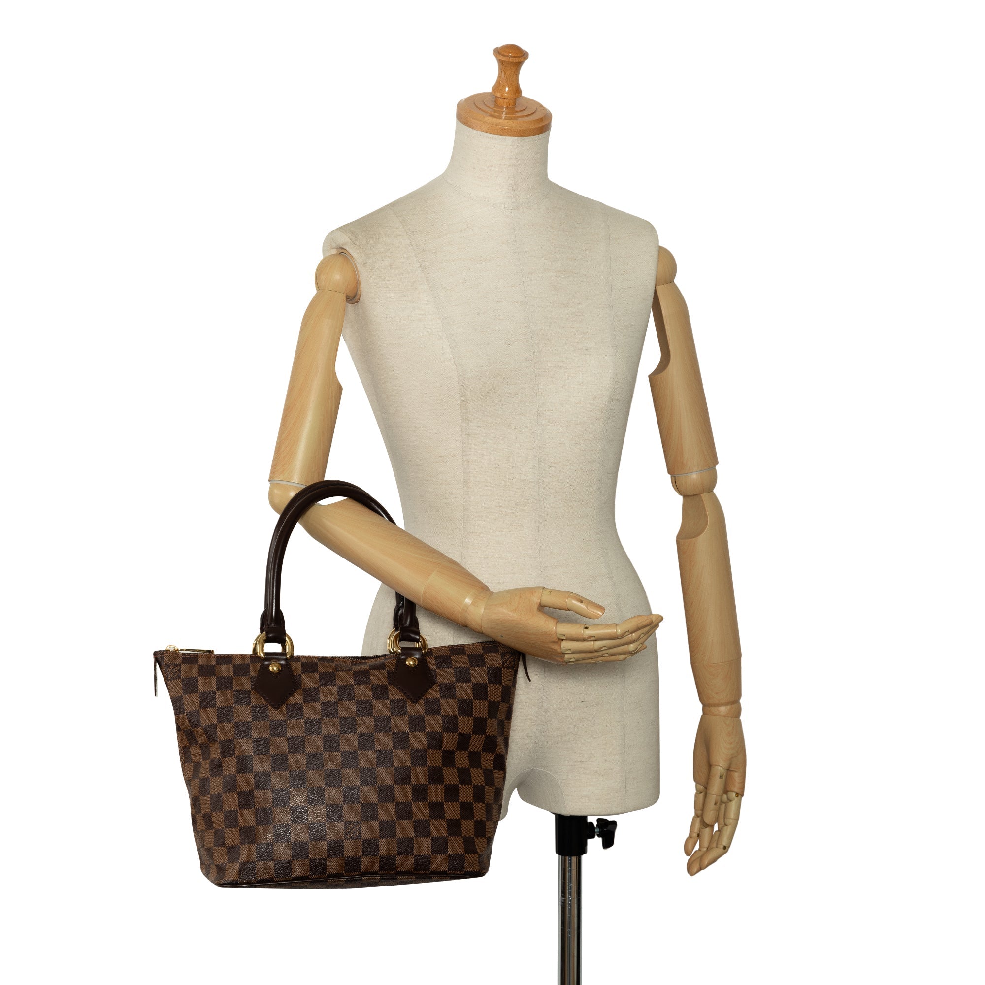 Brown Louis Vuitton Damier Ebene Saleya PM Handbag