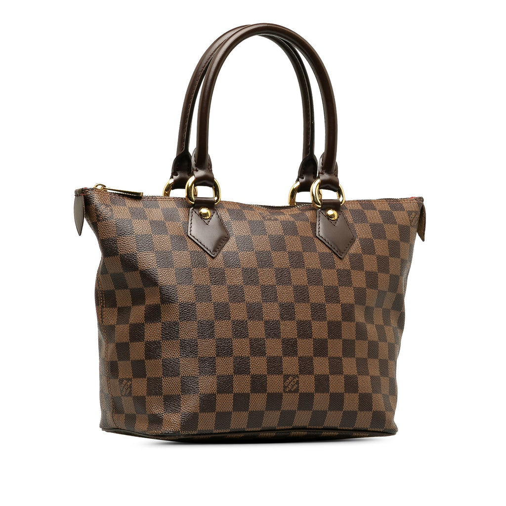 Brown Louis Vuitton Damier Ebene Saleya PM Handbag