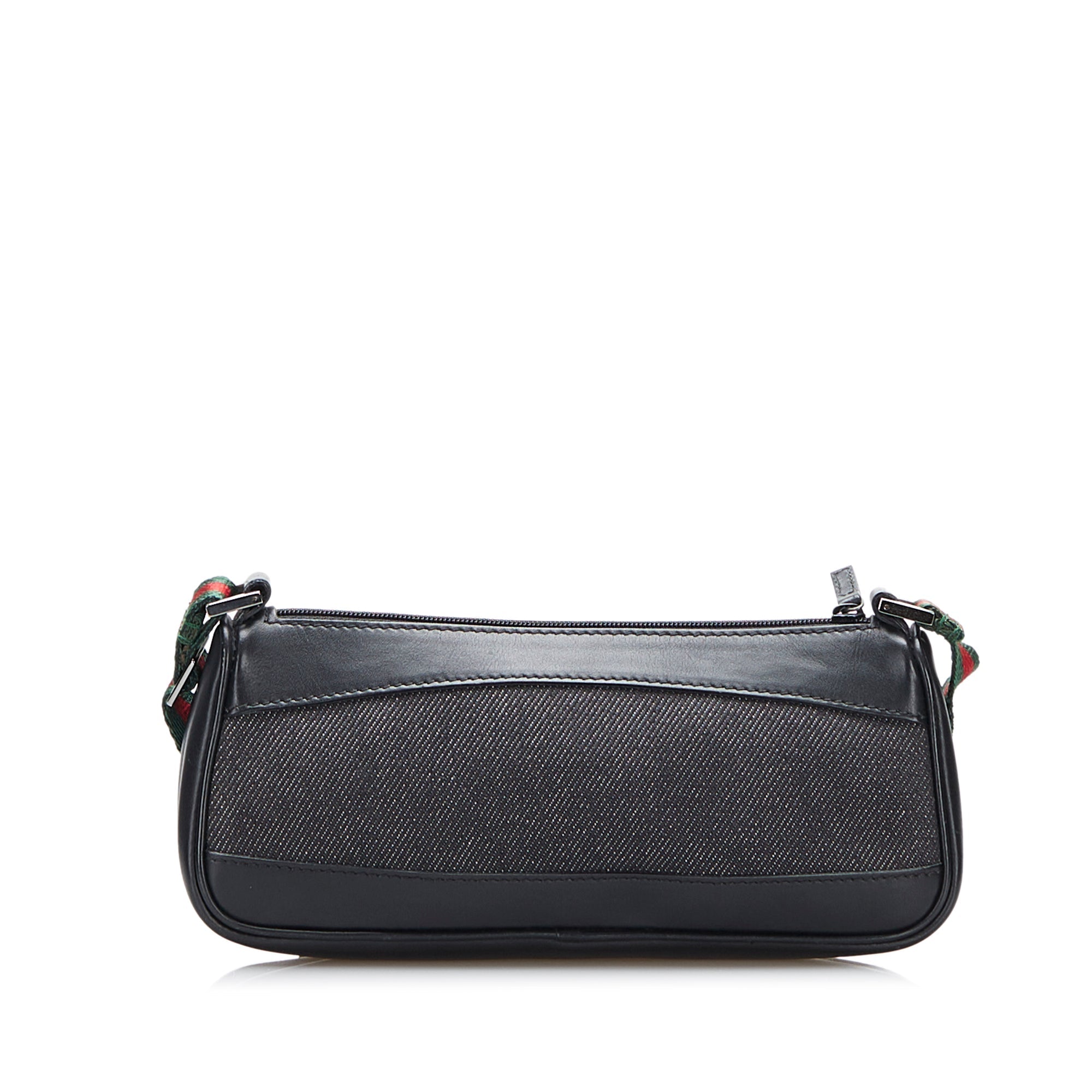 Gucci Web Baguette Black GG Denim Canvas