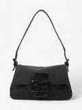 Fendi Mamma Baguette Black Canvas Mini