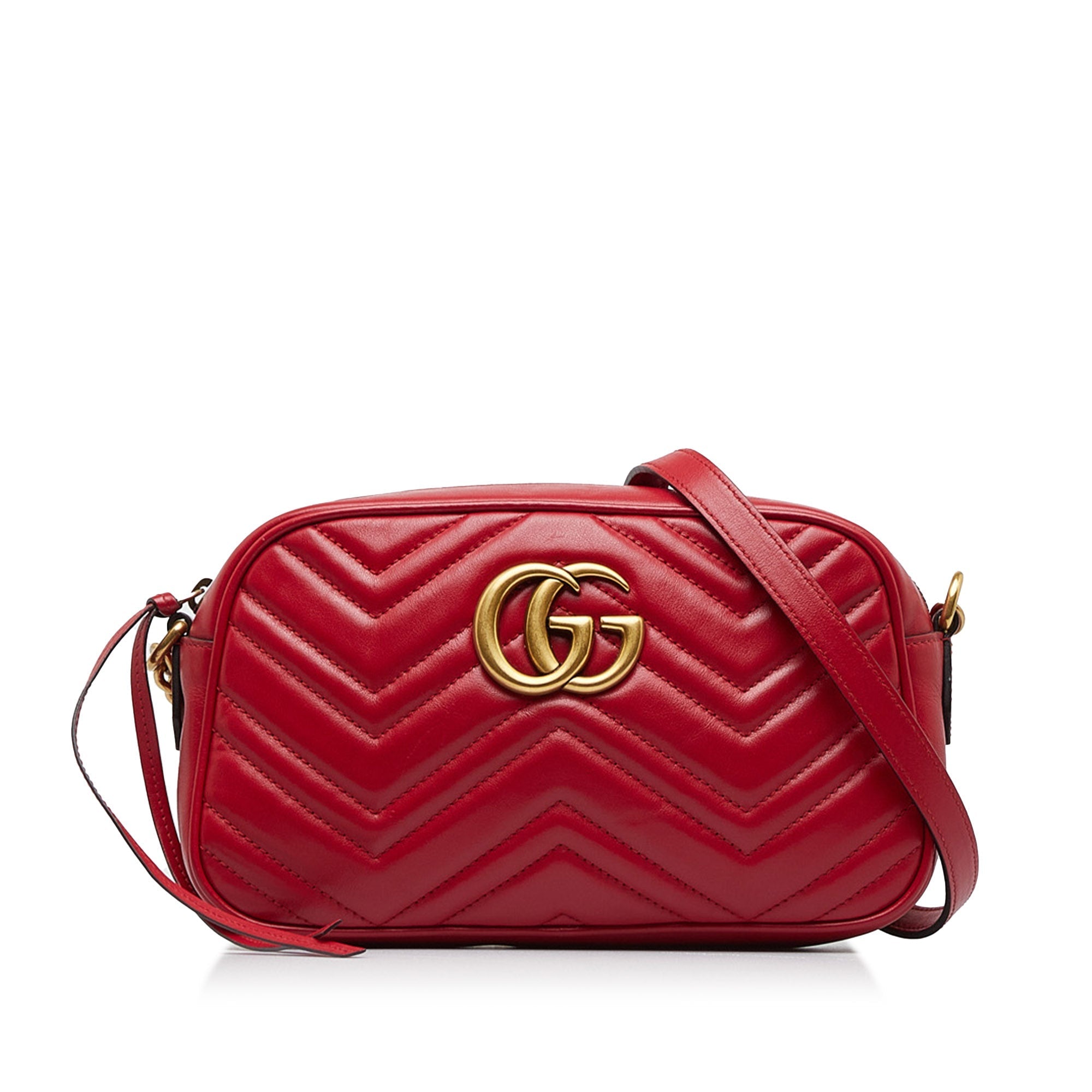 Gucci GG Marmont Red MatelassÃƒÆ’Ã‚Â© Leather