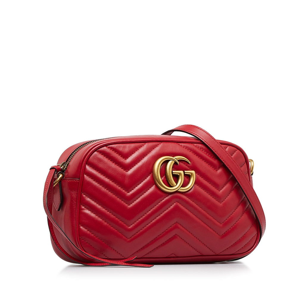 Gucci GG Marmont Red MatelassÃƒÆ’Ã‚Â© Leather
