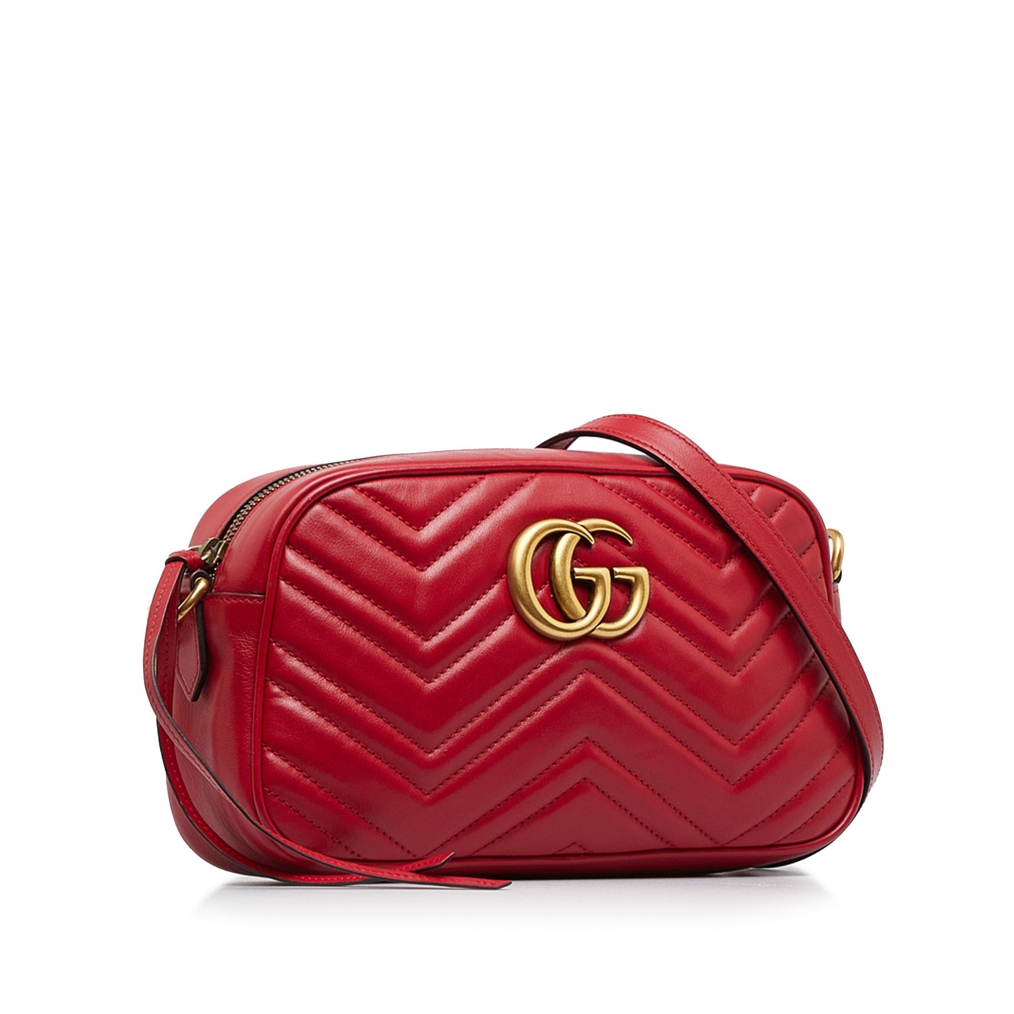 Gucci GG Marmont Red MatelassÃƒÆ’Ã‚Â© Leather