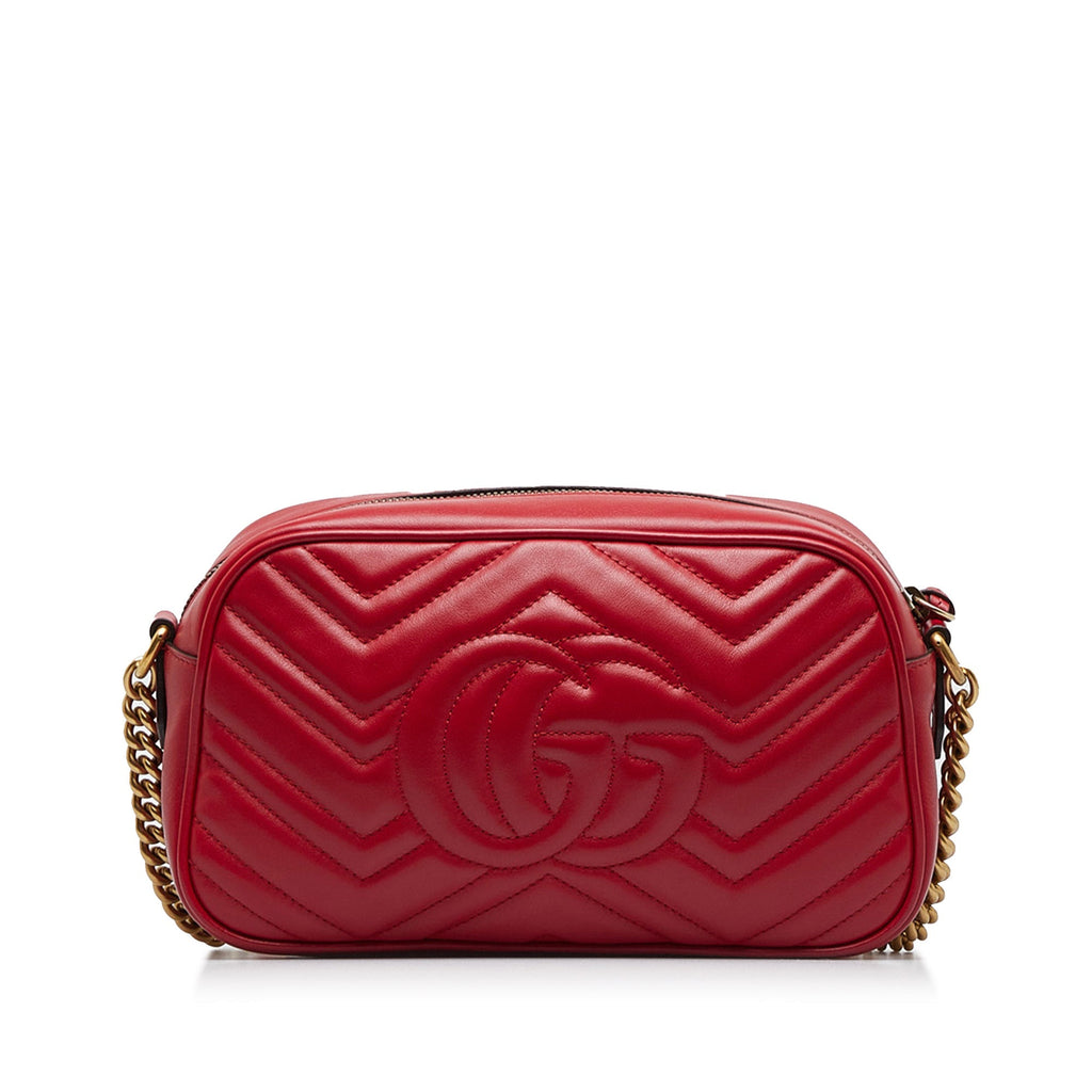 Gucci GG Marmont Red MatelassÃƒÆ’Ã‚Â© Leather