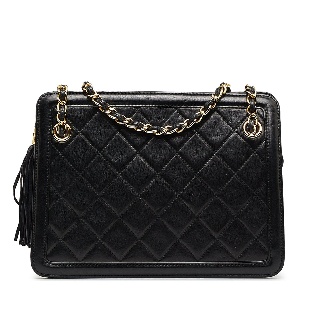 Chanel Shoulder Bag Black Lambskin Gold