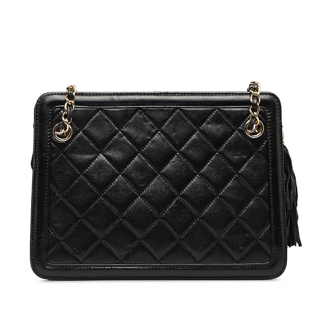 Chanel Shoulder Bag Black Lambskin Gold