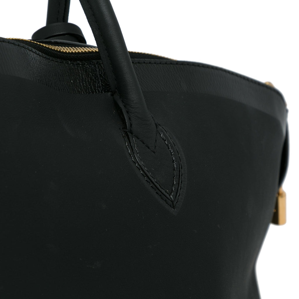 Black Louis Vuitton Cuir Obsession Lockit East-West Handbag