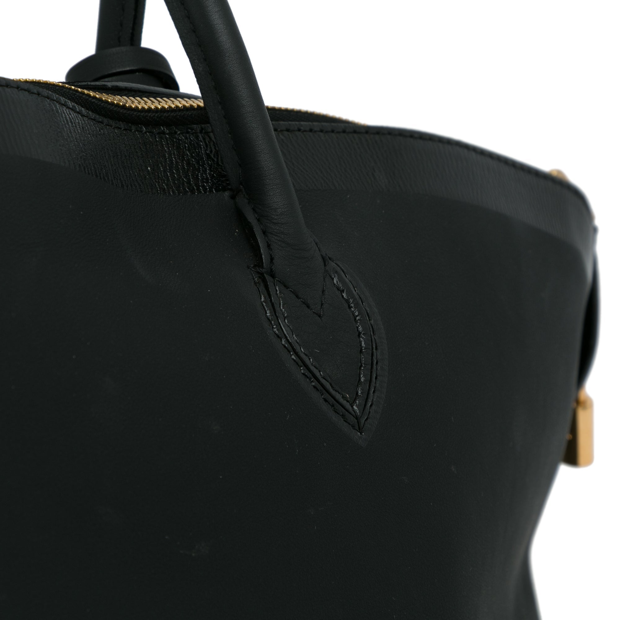 Black Louis Vuitton Cuir Obsession Lockit East-West Handbag