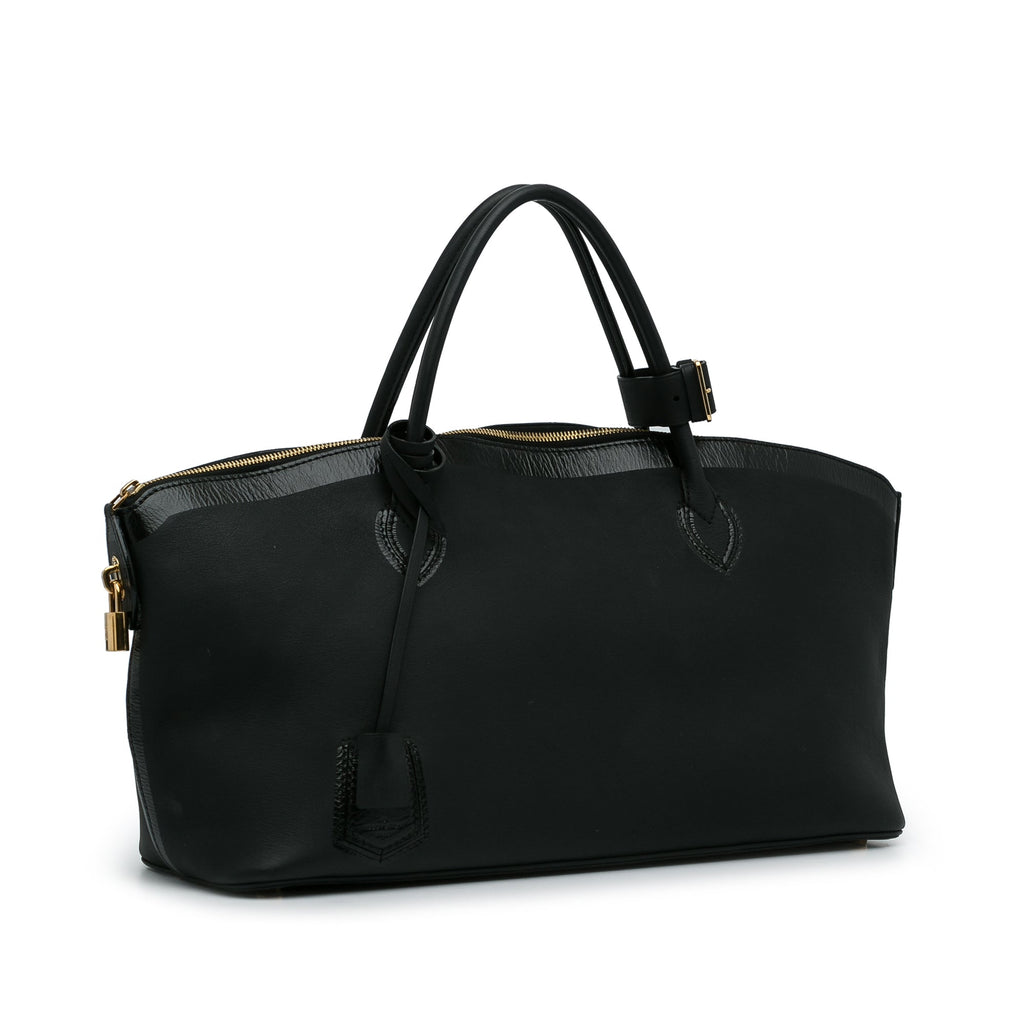 Black Louis Vuitton Cuir Obsession Lockit East-West Handbag