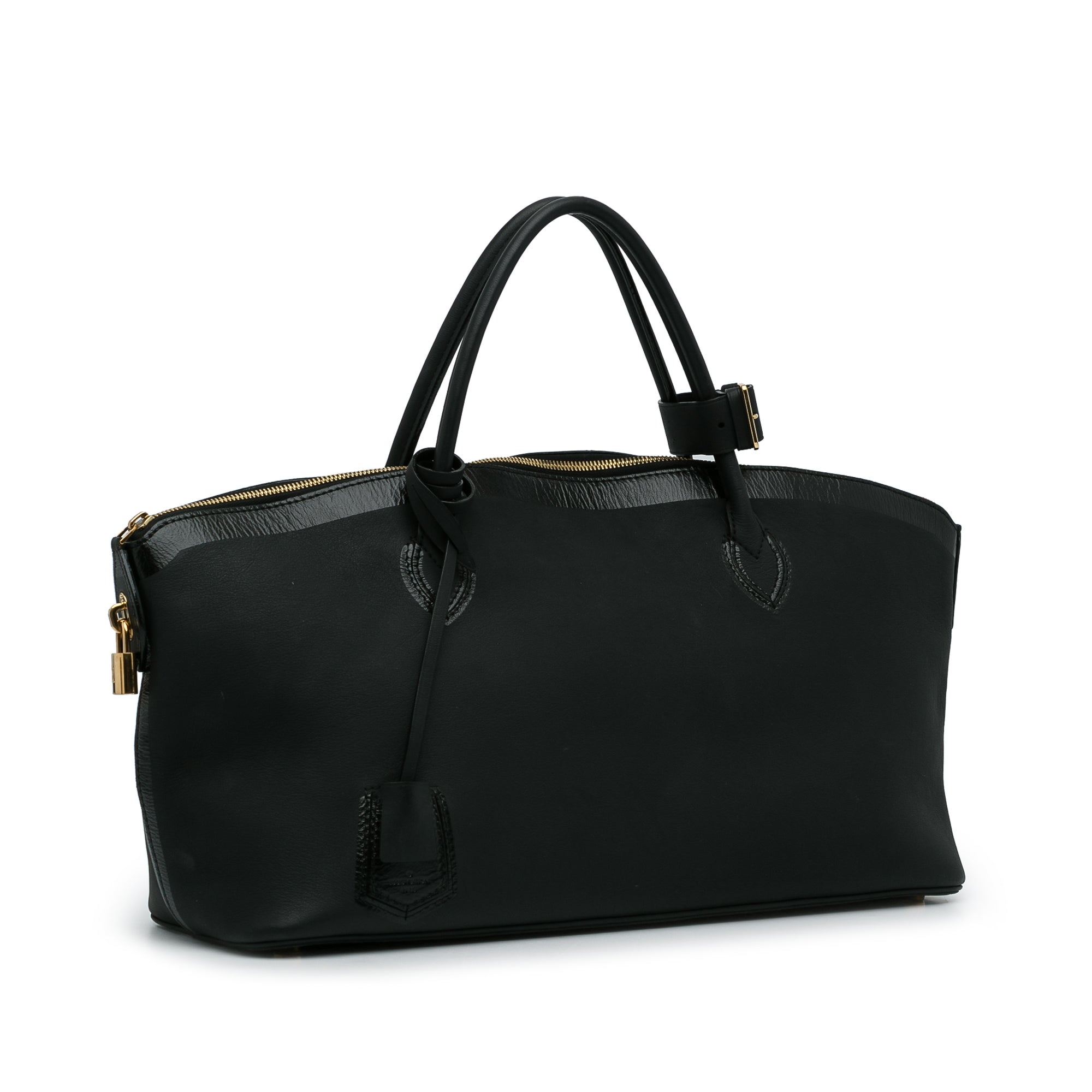 Black Louis Vuitton Cuir Obsession Lockit East-West Handbag