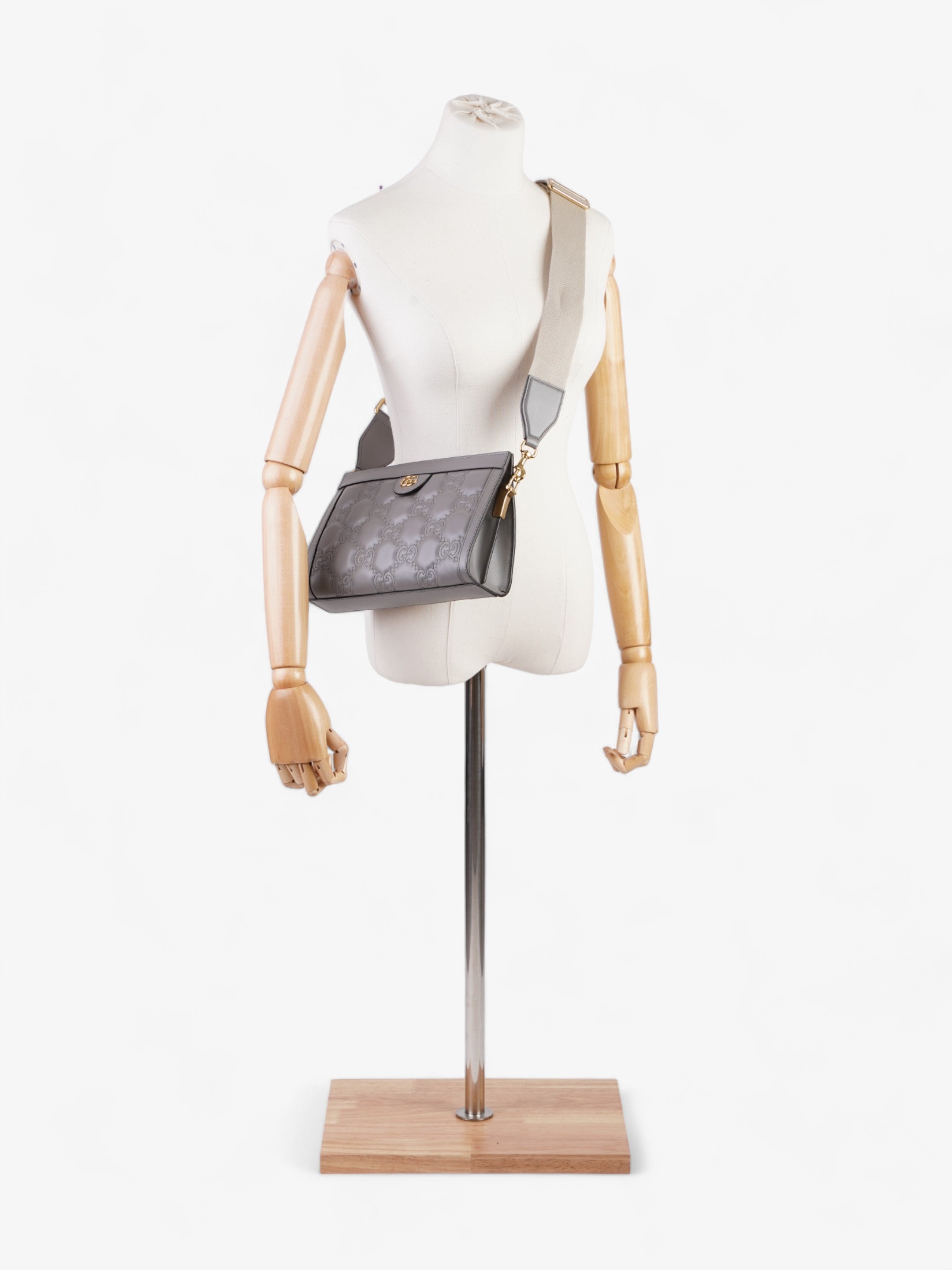 Gucci GG Matelass茅 Grey Matelasse Leather Small