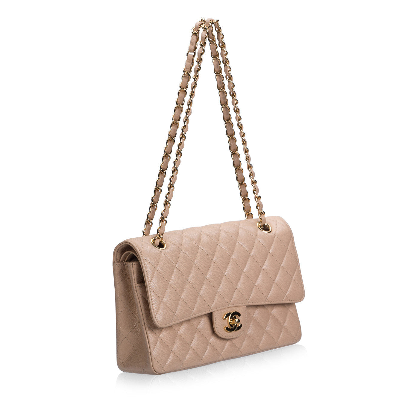 Chanel Beige Caviar Classic Flap Bag