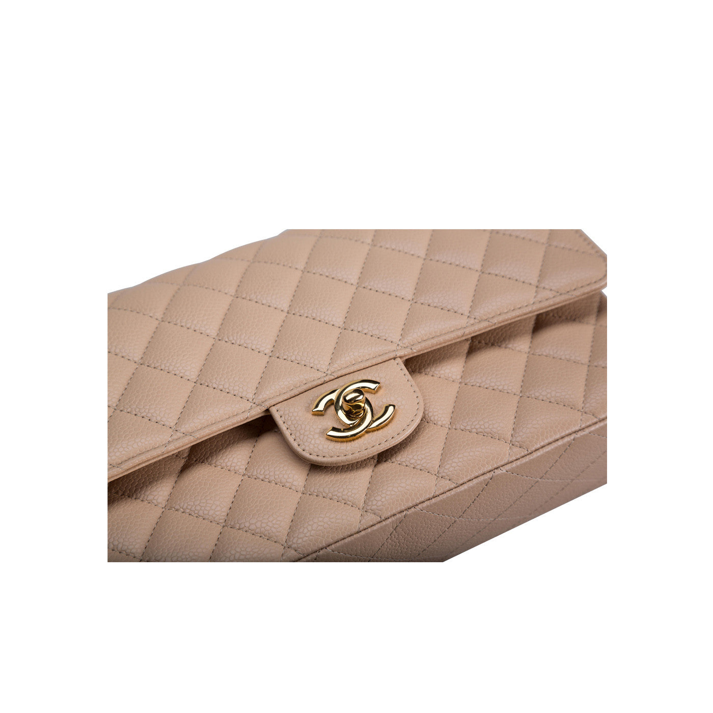 Chanel Beige Caviar Classic Flap Bag