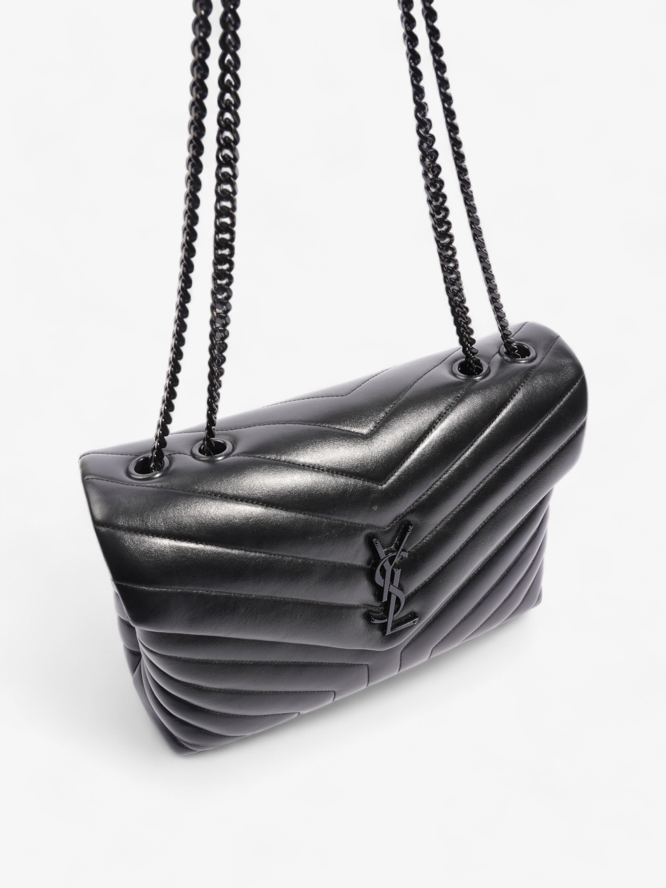 Saint Laurent Lou Lou Black Leather Medium