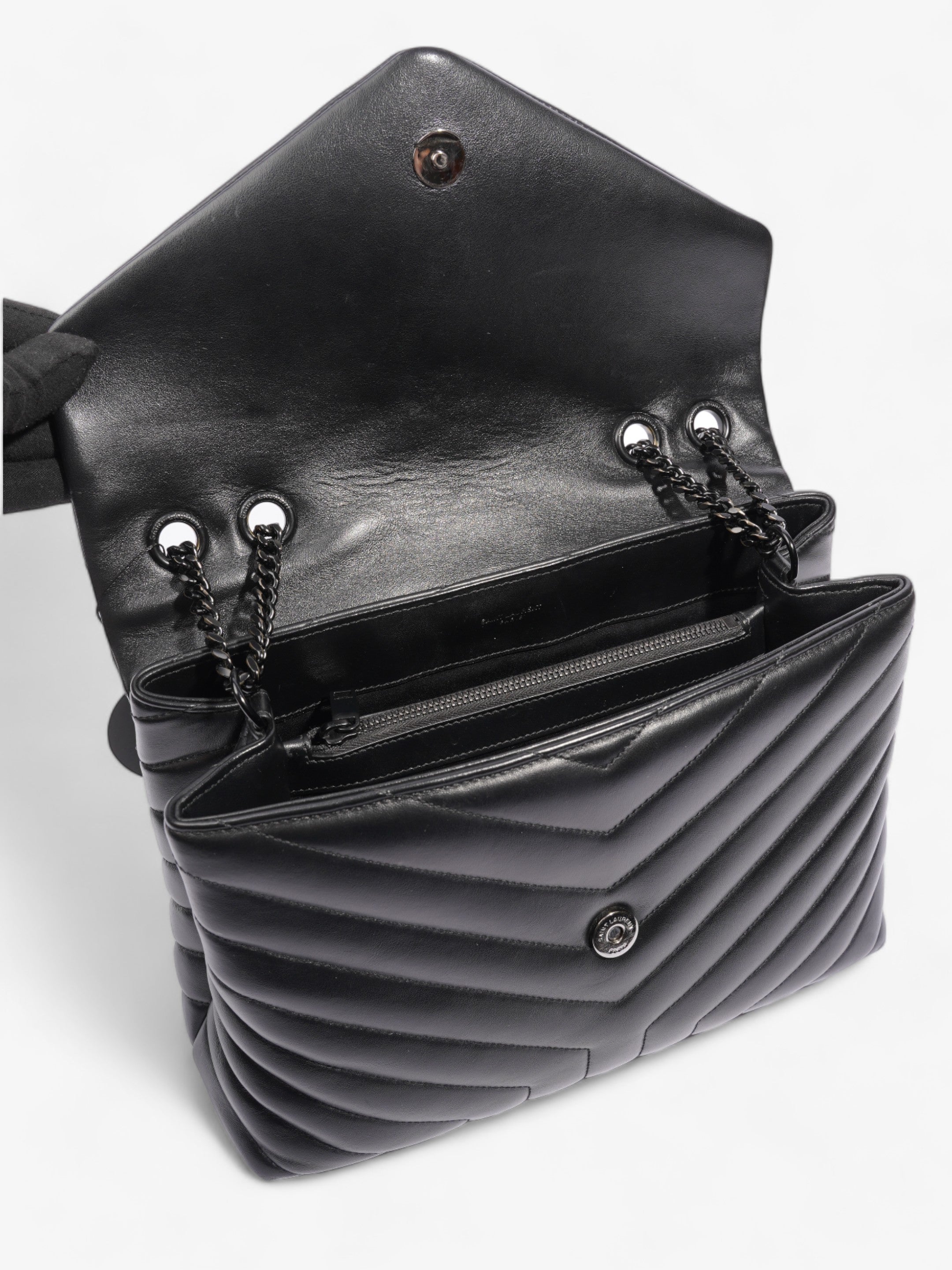 Saint Laurent Lou Lou Black Leather Medium