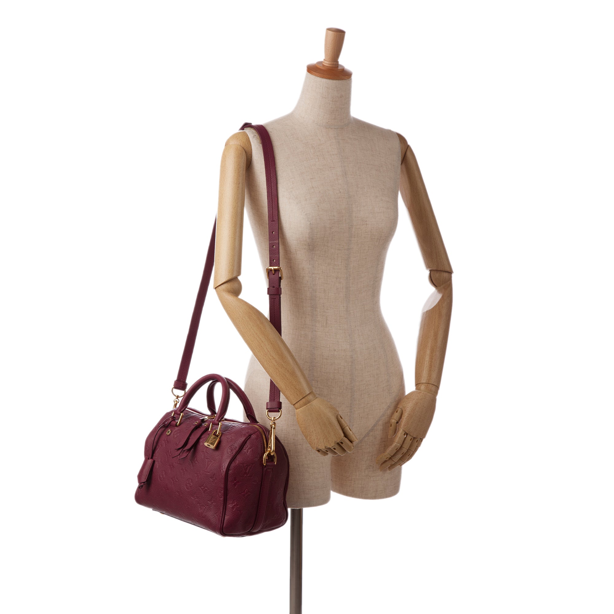 Louis Vuitton Speedy 25 BandouliÃƒÆ’Ã‚Â¨re Red Monogram Empreinte