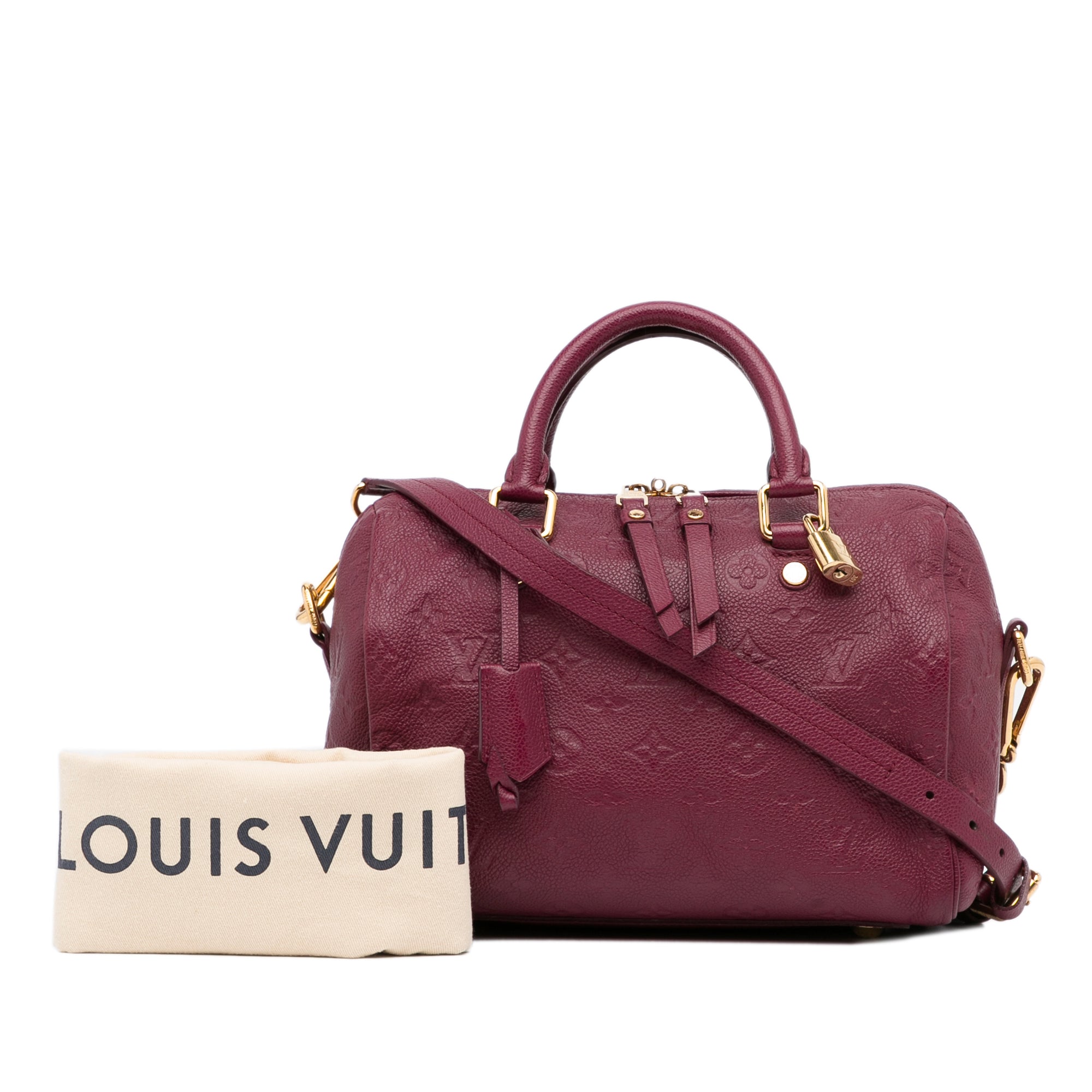 Louis Vuitton Speedy 25 BandouliÃƒÆ’Ã‚Â¨re Red Monogram Empreinte