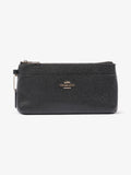 Coach Double Pouch Wallet Wristlet Black Leather