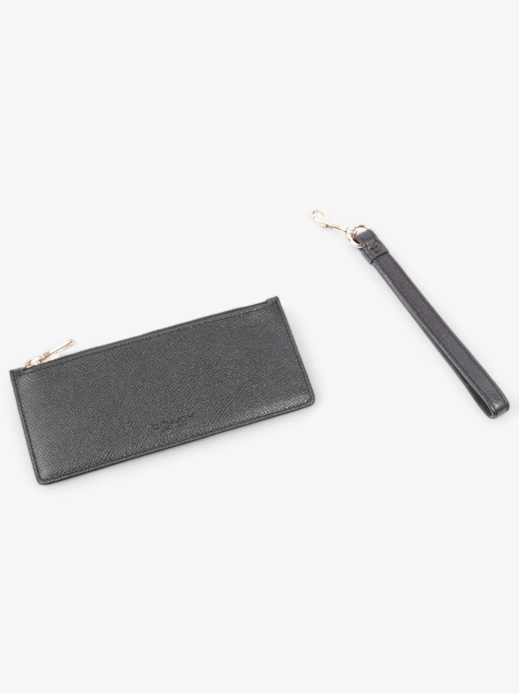 Coach Double Pouch Wallet Wristlet Black Leather