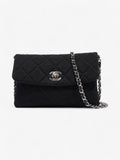 Chanel CC Flap Bag Black Cotton Mini