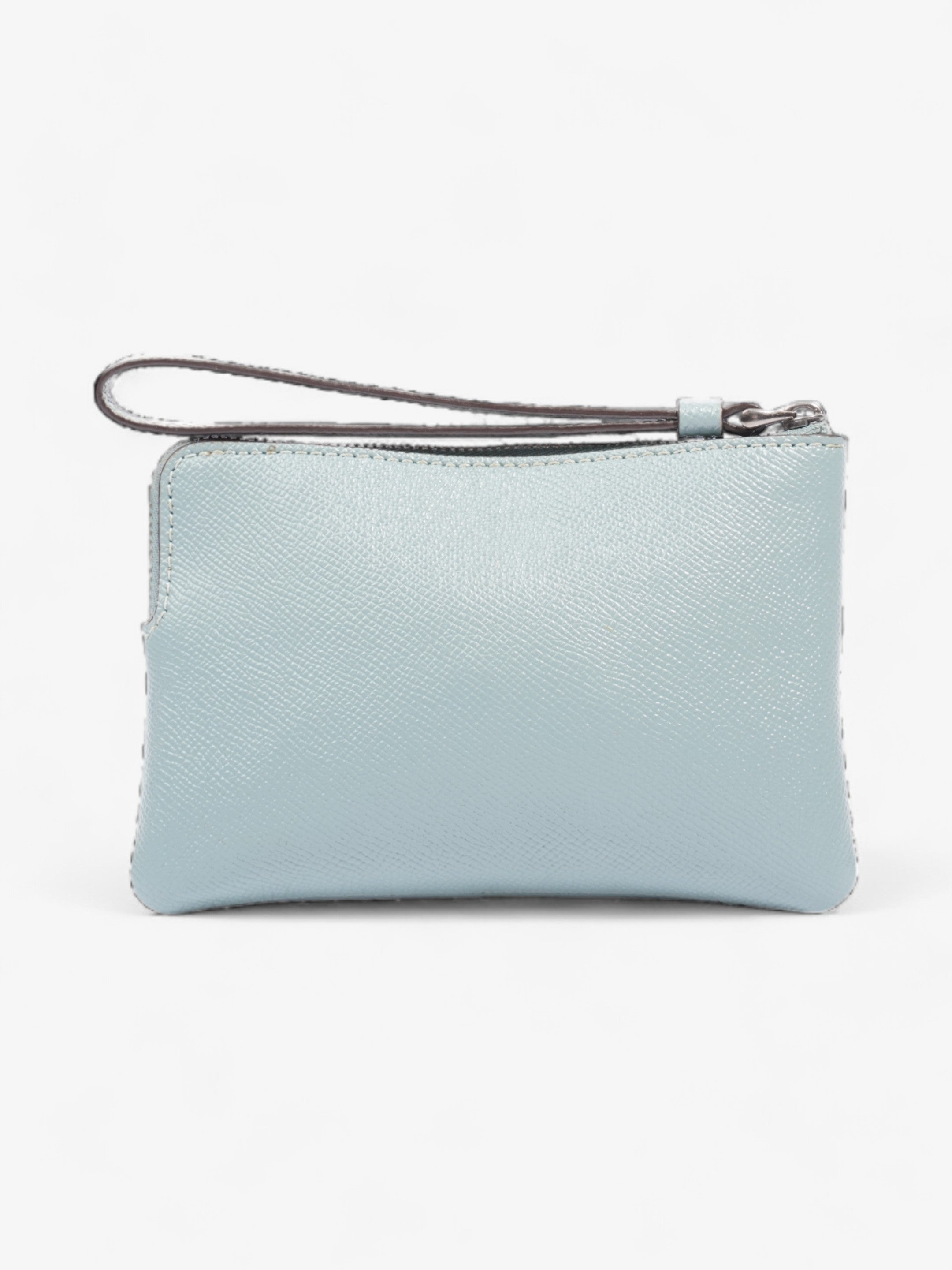 Coach Wristlet Duck Egg Blue Grained Leather