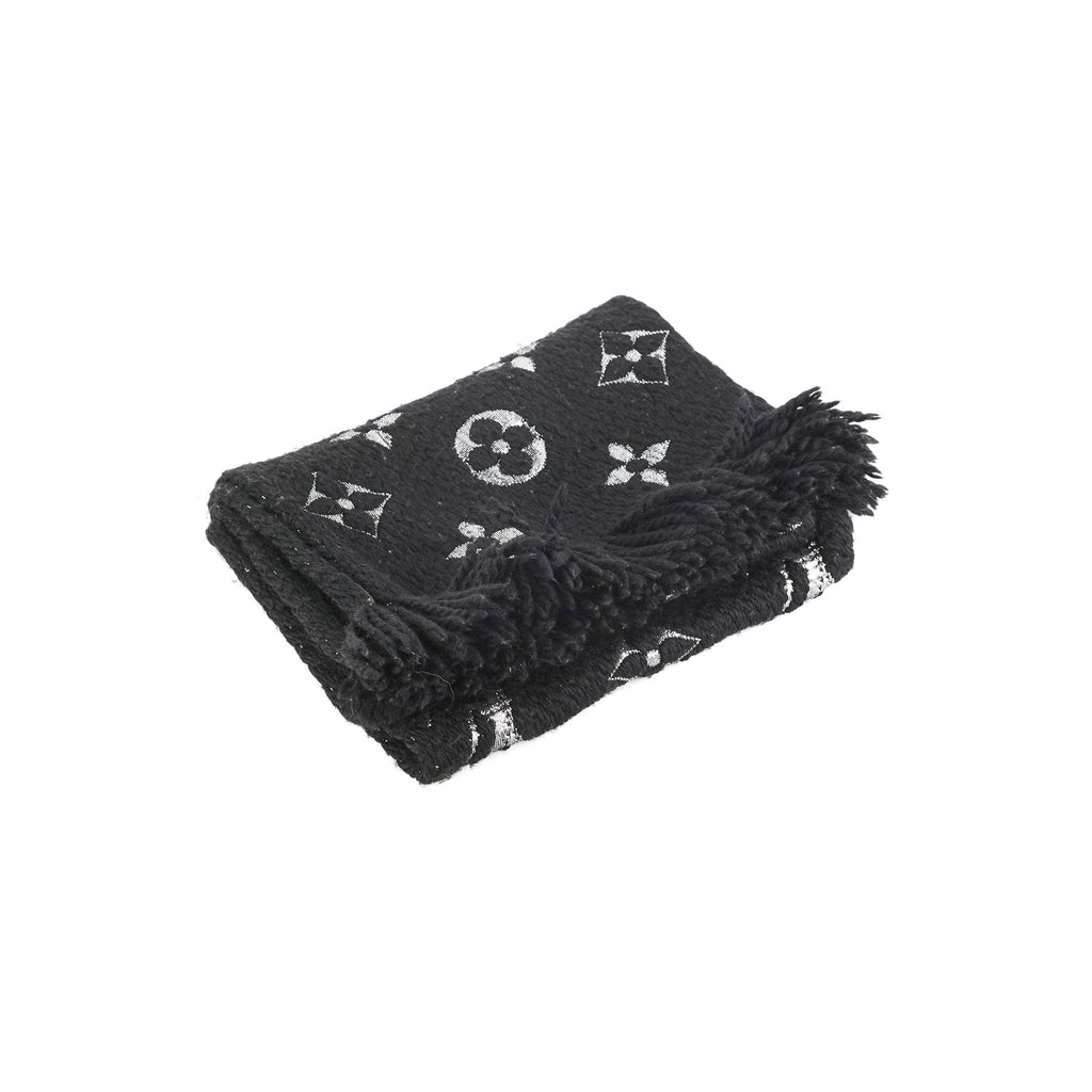 Louis Vuitton Wool Scarf Black/Metallic Silver