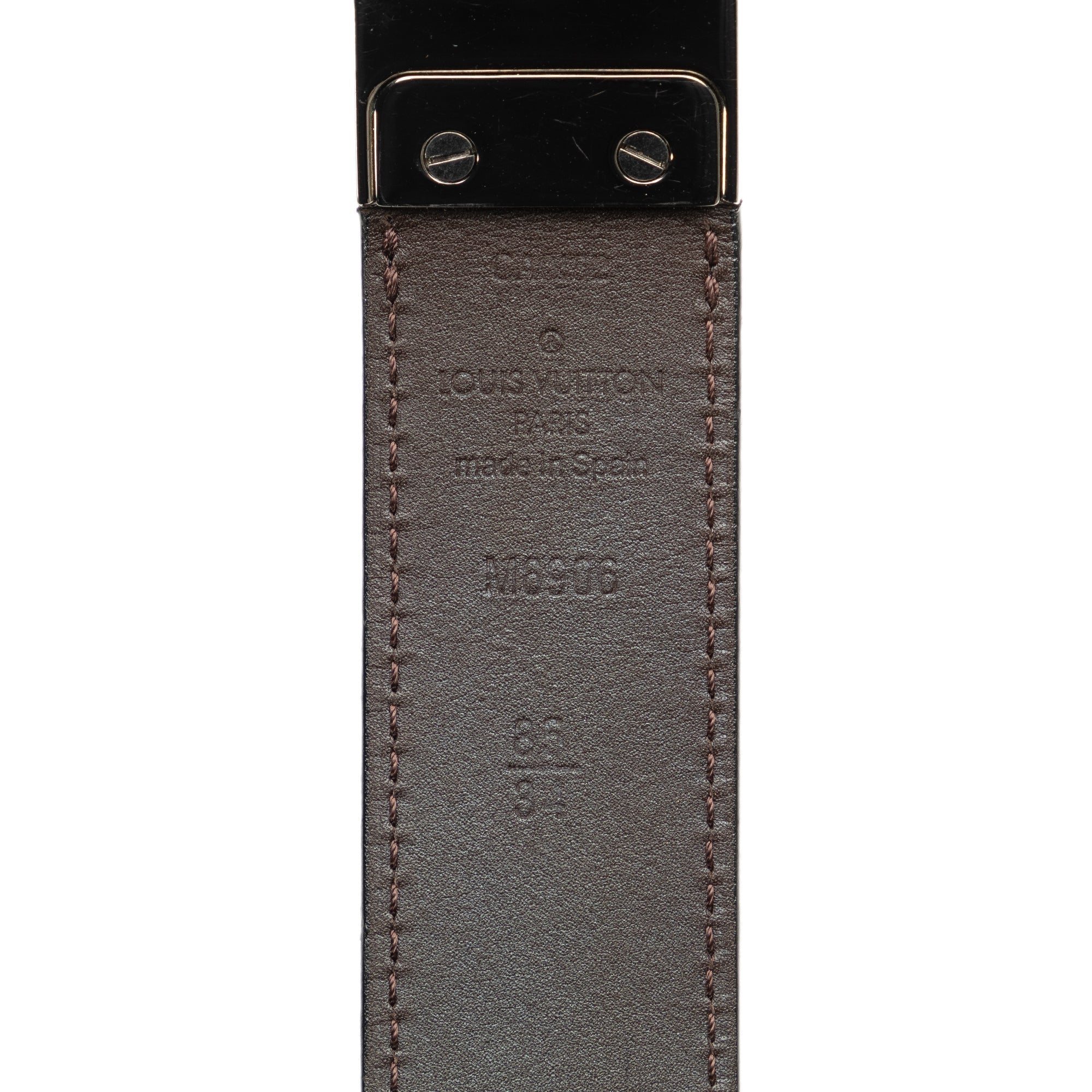 Black Louis Vuitton Seattle Reversible Leather Belt