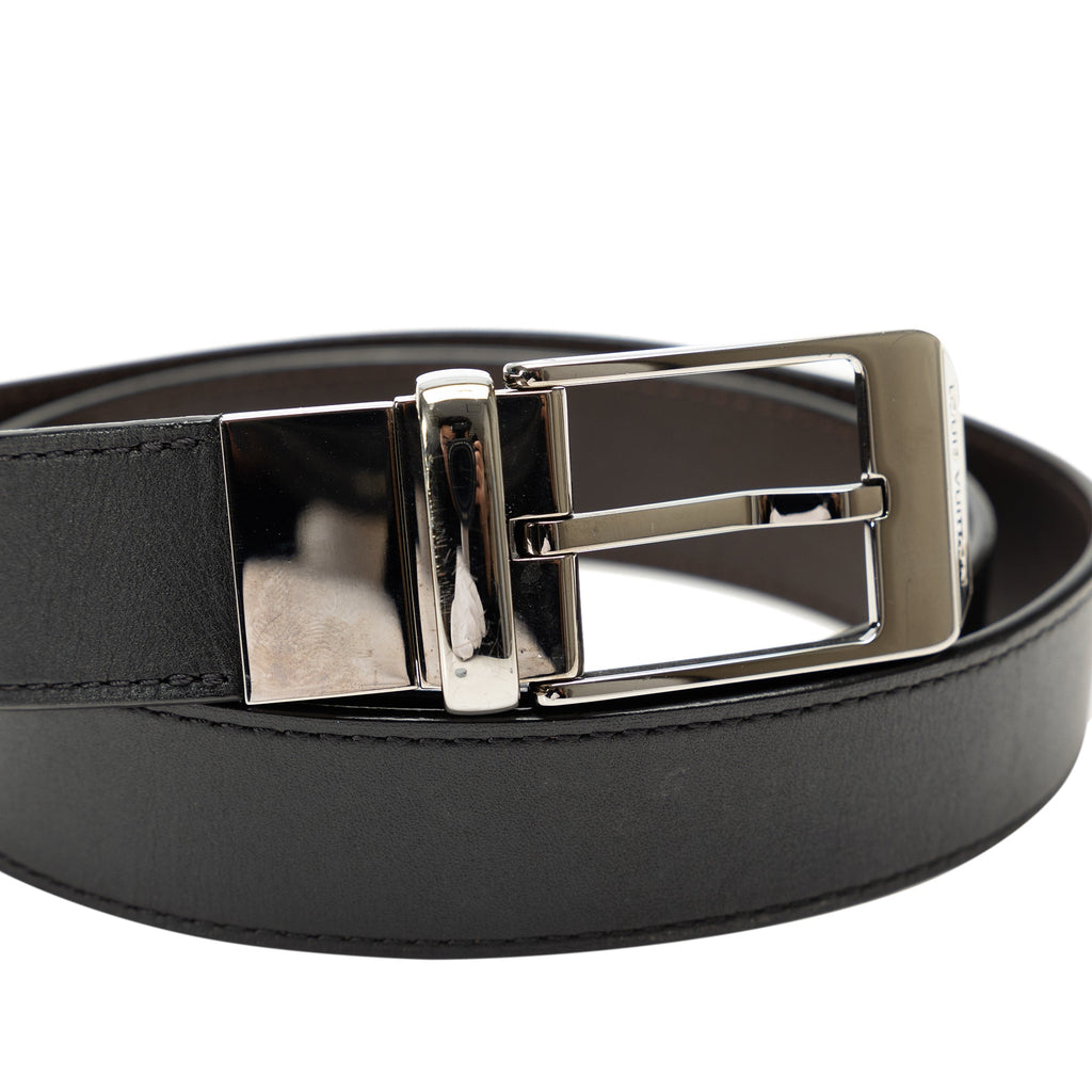 Black Louis Vuitton Seattle Reversible Leather Belt