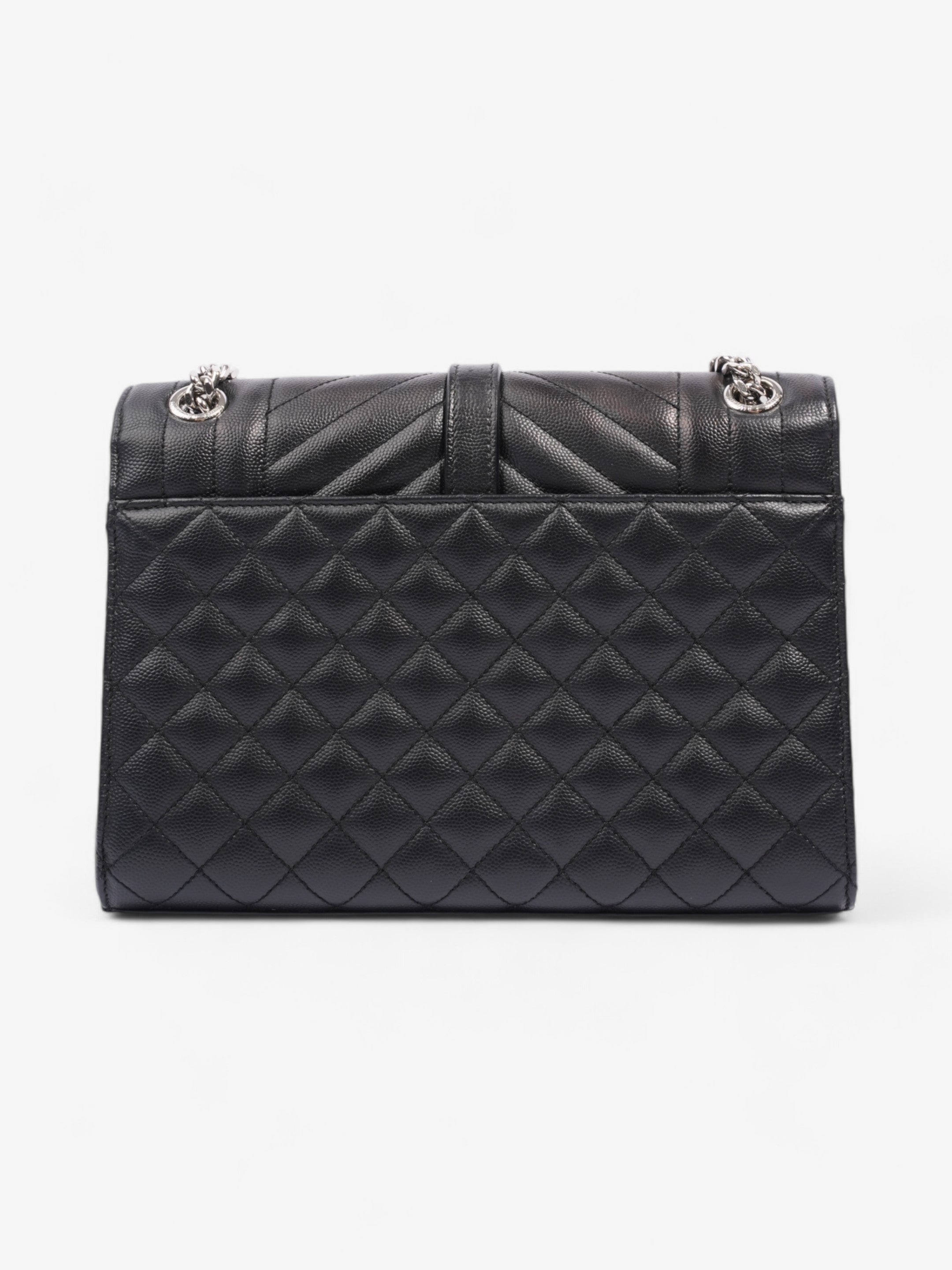 Saint Laurent Envelope Black Calfskin Leather Medium