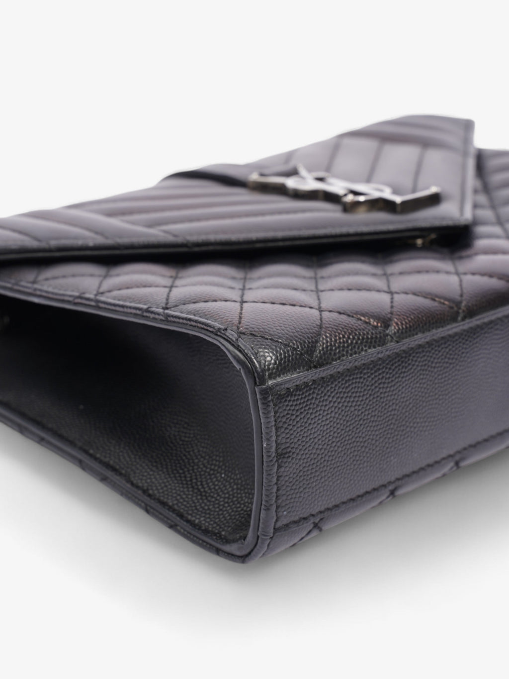 Saint Laurent Envelope Black Calfskin Leather Medium