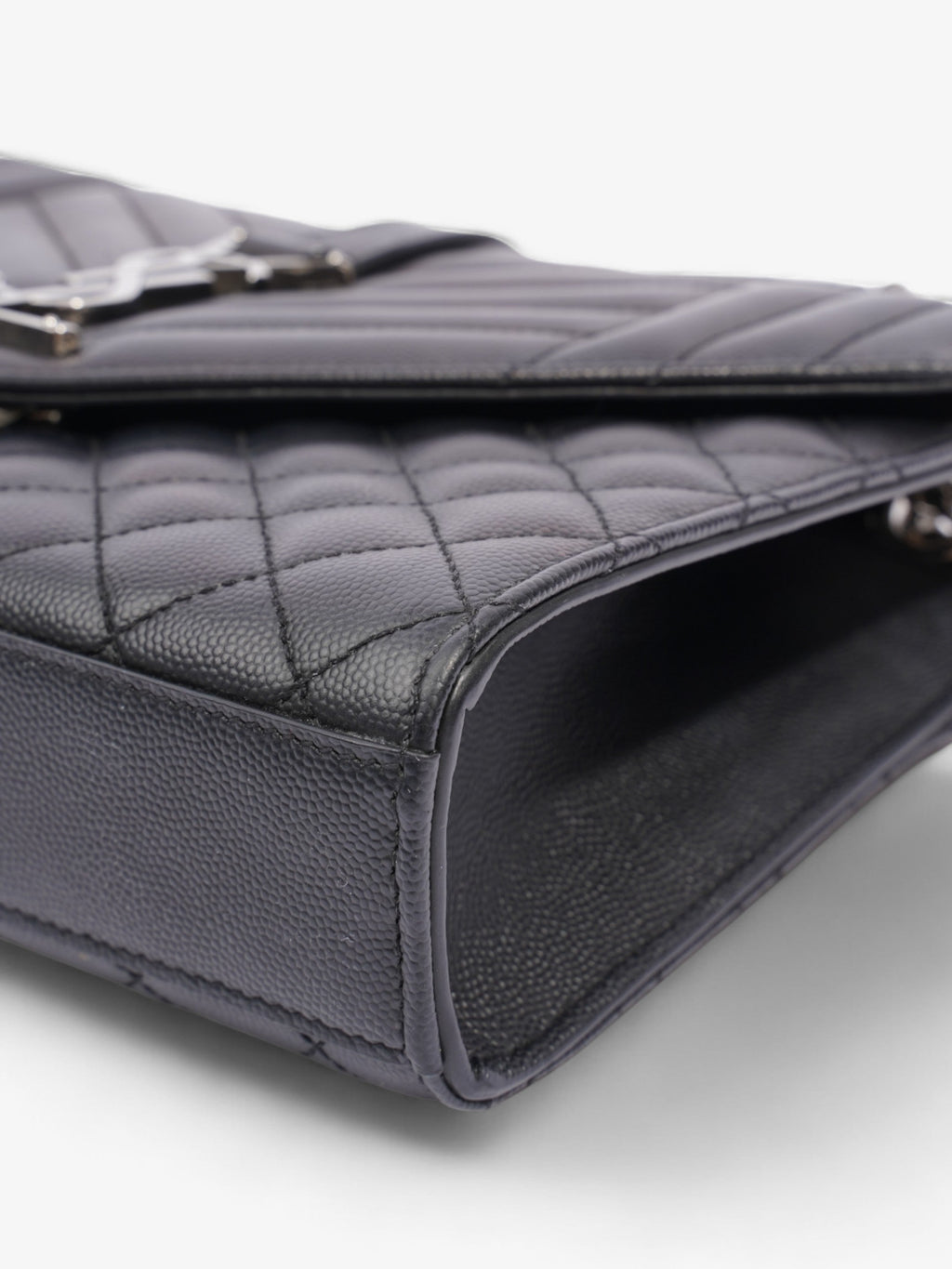 Saint Laurent Envelope Black Calfskin Leather Medium