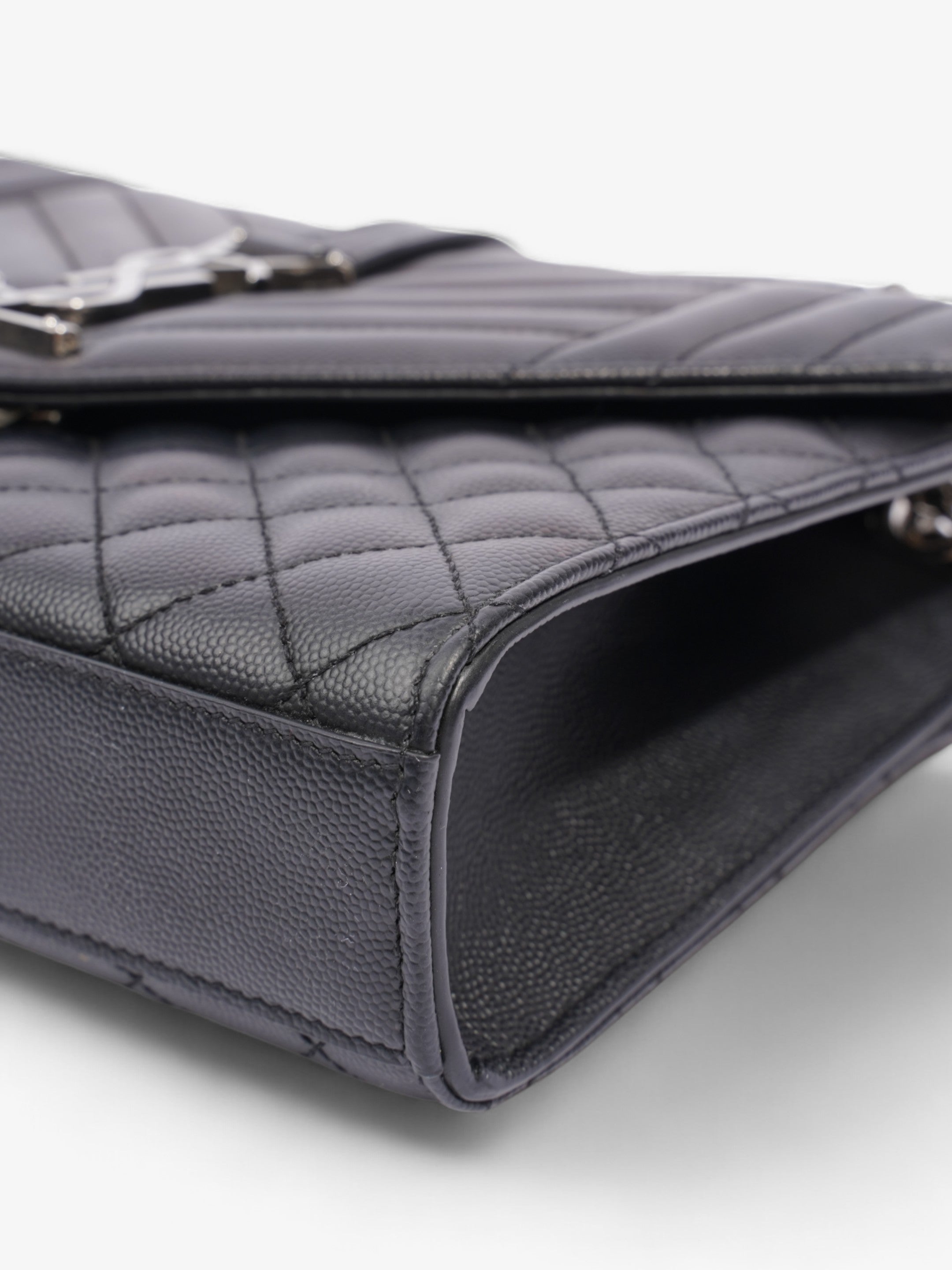Saint Laurent Envelope Black Calfskin Leather Medium
