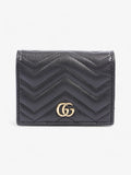 Gucci GG Marmont Card Case Wallet Black Matelasse Leather