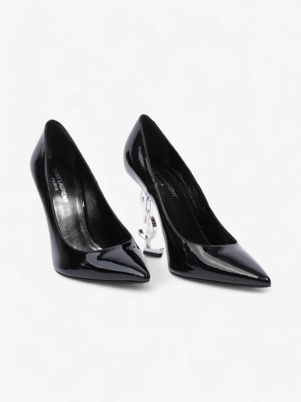 Saint Laurent Opyum Heels 110 Black Patent Leather EU 38.5 UK 5.5